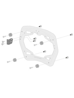Zestaw: kufry boczne + stelaże PRO TRAX ADV SW-Motech Yamaha MT-07 Tracer (16-23) [poj.: 2 x 37 L] srebrne