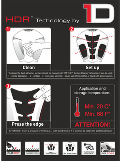 Uniwersalna naklejka na bak Onedesign Tankbag Adventure czarno-szara