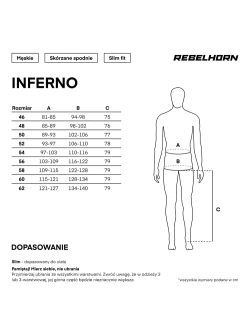 Spodnie motocyklowe skórzane Rebelhorn Inferno czarno-biało-żółte
