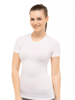 Koszulka unisex Brubeck Base Layer z krótkim rękawem biała