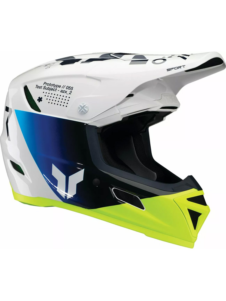 Kask enduro Thor Reflex Sport Strike niebiesko-biało-fluo