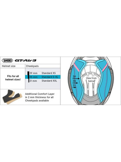 Wkładki policzkowe typ R Shoei do kasku GT-Air 3 (rozm. 35mm)