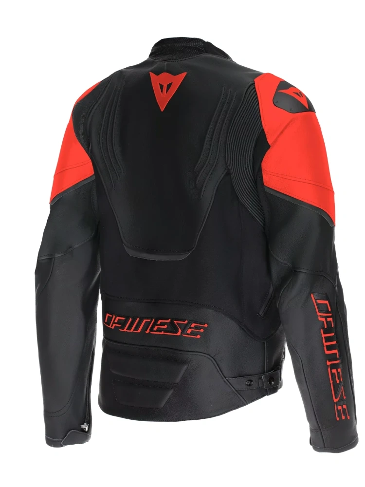 Kurtka motocyklowa skórzana Dainese Racing 5 czerwono-czarna