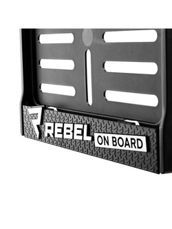 Ramka na tablicę rejestracyjną Rebelhorn Rebel On Board czarna