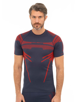 Koszulka termoaktywna Brubeck Dry ciemnoniebiesko-czerwona