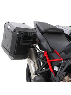 Zestaw: kufry boczne + stelaże Hepco&Becker Xplorer Cutout do Honda CRF 1100 L Africa Twin (19-21) (kufry czarne, stelaż srebrny)