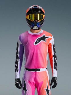 Bluza cross Alpinestars MX Racer Air Portl fioletowo-różowo-biała