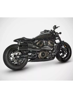 Pełny układ wydechowy Zard System 2:2 Slip-On Top Gun E5 Harley Davidson Sportster S 1250 (21-25) czarny matowy