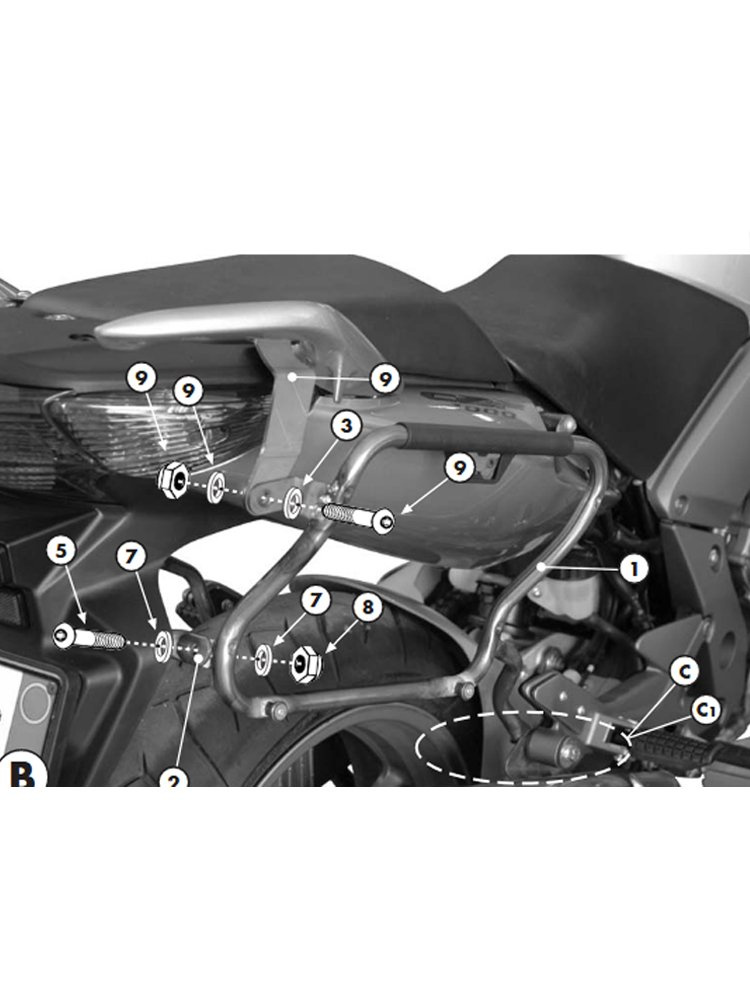 Stelaż GIVI pod kufry boczne V35, V37 Monokey® Honda CBF 1000/ ABS (06-09)/ CBF 500/ CBF 600S/ CBF 600N (04-12)