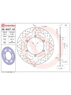 Tarcza Hamulcowa Brembo Serie Oro Fixed Prime Line Triumph (wybrane modele) [śr. 310 mm]