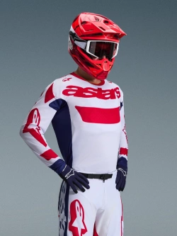 Bluza cross Alpinestars MX Racer Riway biało-czerwono-niebieska