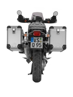 Zestaw: kufry boczne z anodowanego aluminium srebrne "And-S" Zega Pro + stelaże srebrne Touratech BMW R1150GS/R1150GS Adventure/R1100GS/R850GS (38+45L)