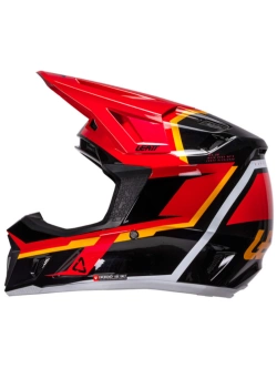 Kask enduro Leatt Moto 7.5 V25 czarno-czerwono-pomarańczowy z goglami czarno-czerwonymi