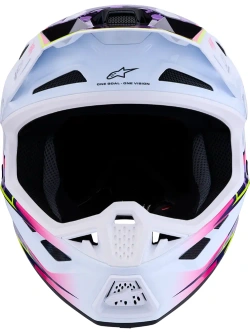 Kask enduro Alpinestars SM7 Blaster biało-fioletowo-różowy połysk