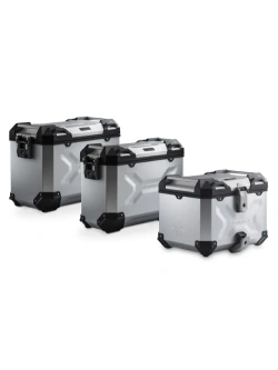 Zestaw: kufry boczne 37/45 + kufer centralny + stelaże TRAX ADV SW-Motech Yamaha Tenere 700 (wybrane modele) srebrne