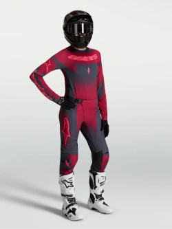 Bluza cross damska Alpinestars MX Stella Techstar Swan szaro-czerwona
