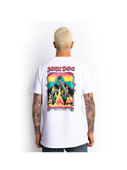 Koszulka motocyklowa John Doe Snake On Fire biała