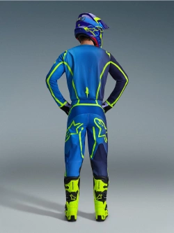 Spodnie cross Alpinestars MX Fluid Apex czarno-niebieskie-fluo