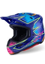 Kask enduro Alpinestars SM7 Cast niebiesko-różowy-fluo połysk