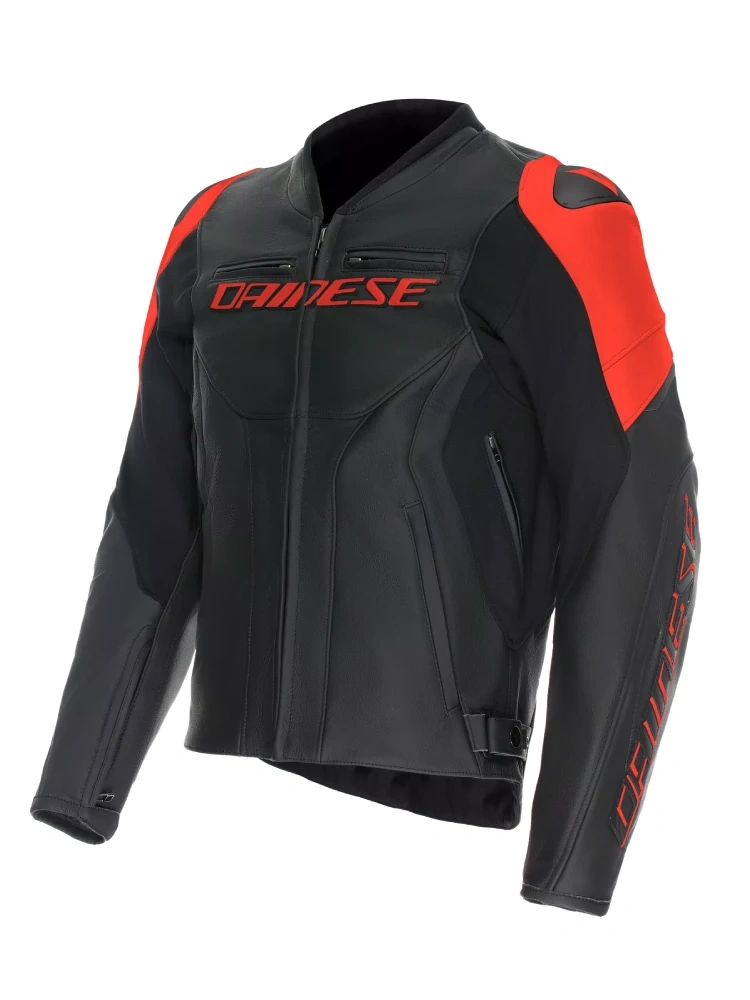 Kurtka motocyklowa skórzana Dainese Racing 5 czerwono-czarna