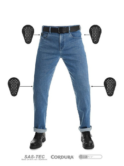 Jeansy motocyklowe Pando Moto James niebieskie