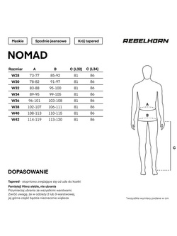 Jeansy motocyklowe Rebelhorn Nomad Tapered Fit niebieskie