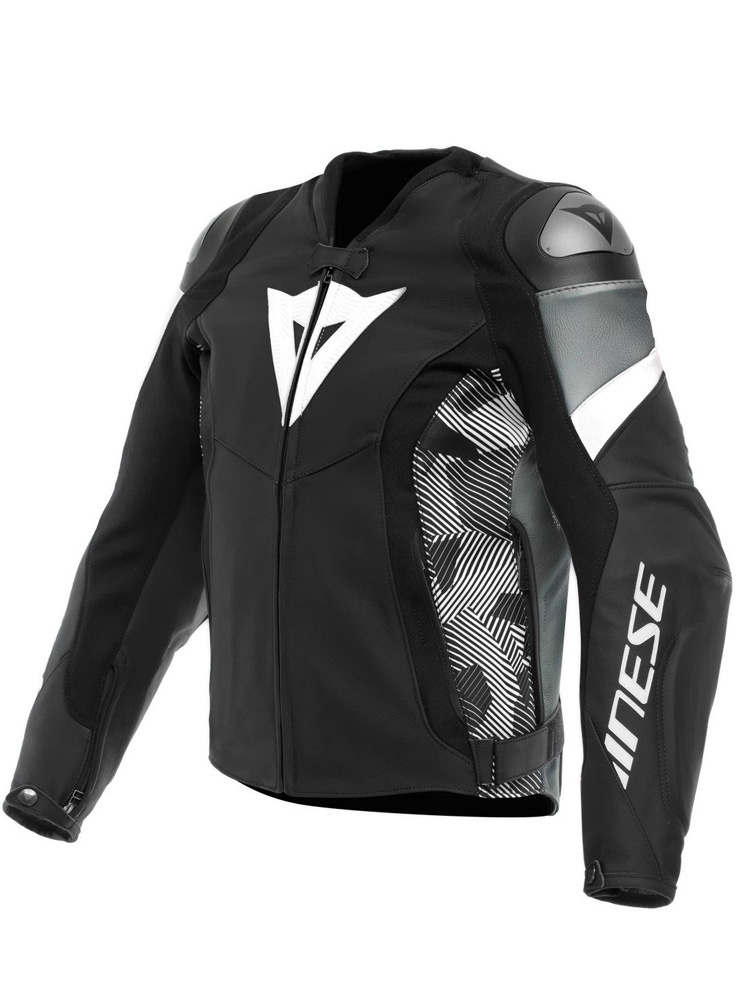 Kurtka motocyklowa skórzana Dainese Avro 5 czarno-biało-szara