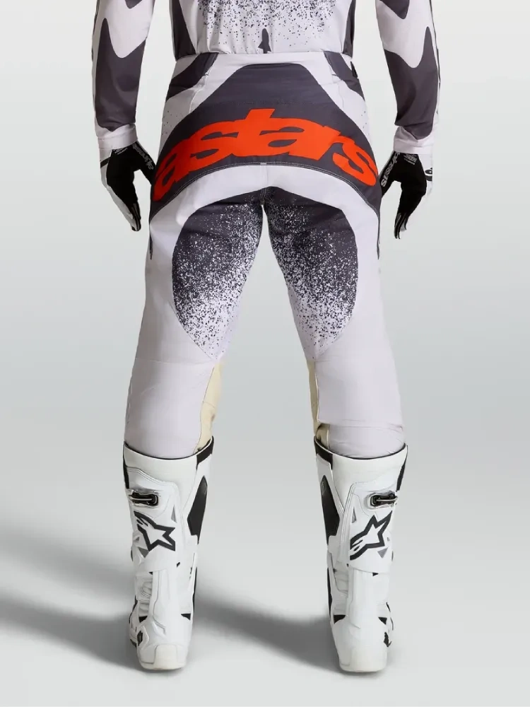 Spodnie cross Alpinestars MX Techstar Swan biało-szaro-czerwone