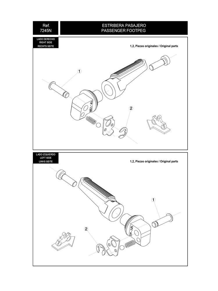 Mocowanie sportowych podnóżków PUIG do BMW R1200 GS  Adventure (pasażera)