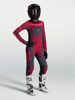 Spodnie cross damskie Alpinestars MX Stella Techstar Swan szaro-czerwone
