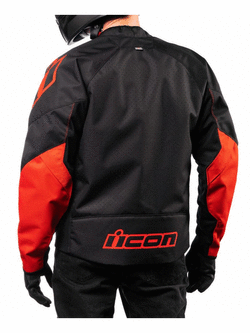 Kurtka motocyklowa tekstylna Icon Hooligan CE czarno-czerwona