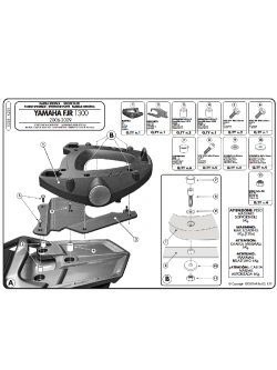 Stelaż pod kufer centralny Monokey Kappa Yamaha FJR 1300 (06-20) [płyta montażowa w zestawie]