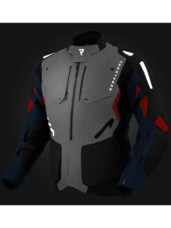 Kurtka motocyklowa tekstylna Rebelhorn Hiker IV szaro-niebiesko-czerwona