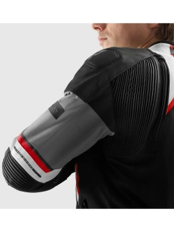 Kurtka motocyklowa tekstylna Rebelhorn Borg II czarno-szaro-czerwona