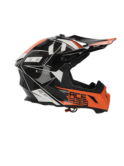 Kask enduro Acerbis Steel Carbon czarno-biało-pomarańczowy
