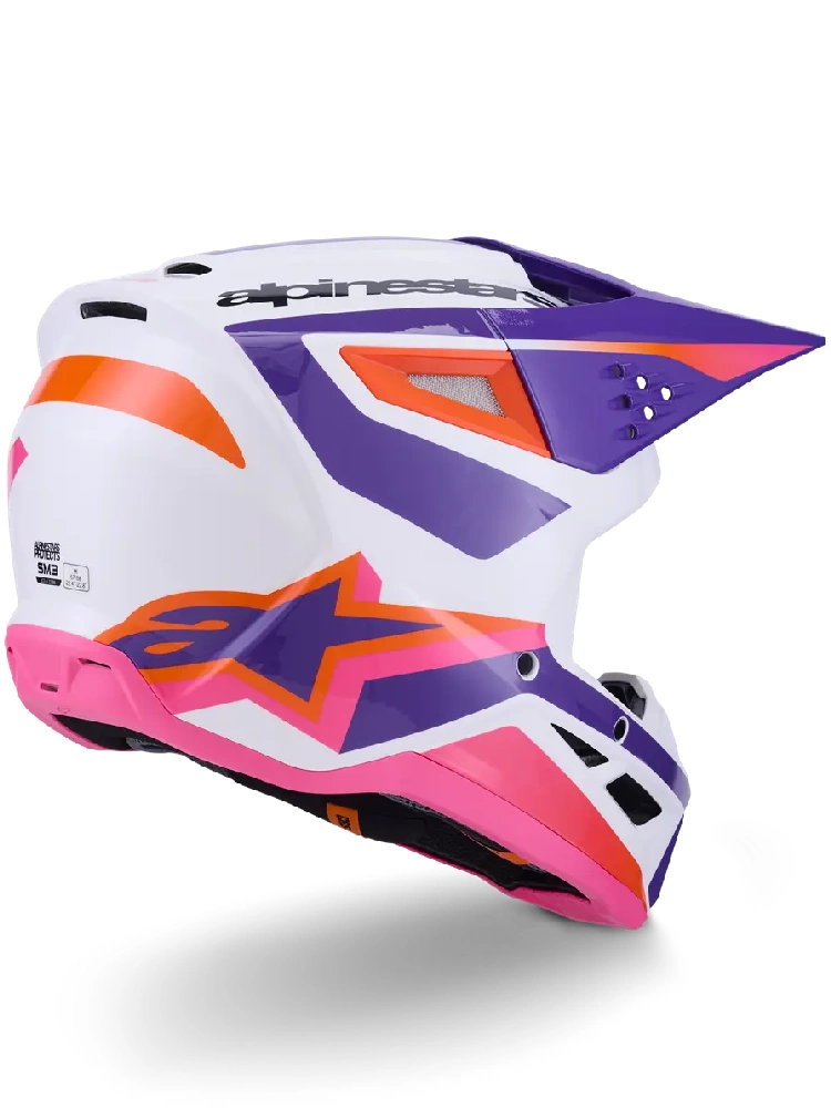 Kask enduro Alpinestars SM3 Heat fioletowo-biało-różowy