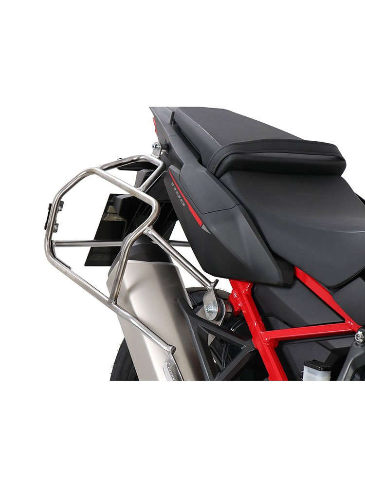 Zestaw: kufry boczne + stelaże Hepco&Becker Xplorer Cutout do Honda CRF 1100 L Africa Twin (19-21) (kufry srebrne stelaż srebrny)