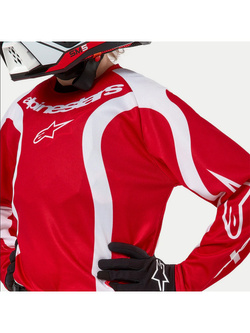 Bluza cross dziecięca Alpinestars MX Racer Lurv biało-czerwona