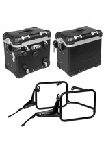 Zestaw: kufry boczne aluminiowe Zega Evo "And-Black" 45/45 + stelaż Touratech do BMW R 1300 GS (23-) [poj.: 2 x 45 l]