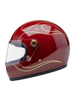 Kask integralny Biltwell Gringo S Flames czerwono-złoty