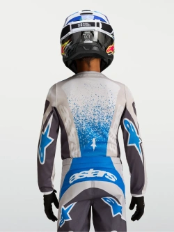 Bluza cross dziecięca Alpinestars MX Fluid Drag szaro-niebieska