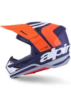 Kask enduro Alpinestars SM7 Core niebiesko-pomarańczowo-szary matowy