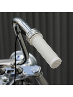 Manetki motocyklowe Biltwell Kung Fu TPV do kierownic o średnicy 22 [mm] białe