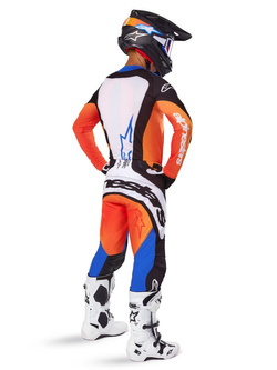 Spodnie cross damskie Alpinestars MX Techstar Melt pomarańczowo-niebieskie