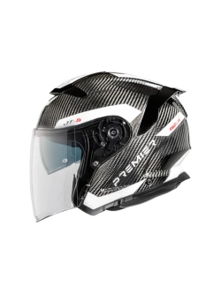 Kask otwarty Premier JT5 Carbon MA 8 czarno-biały