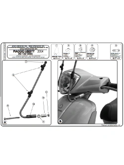 Mocowanie szyb Kappa 107AK, 107SK Piaggio (wybrane modele)