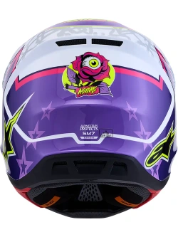 Kask enduro Alpinestars SM7 Blaster biało-fioletowo-różowy połysk