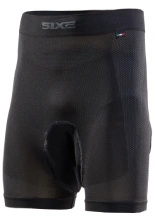 Legginsy termoaktywne SIXS Breezy Touch V2 krótkie z wkładką amortyzującą, czarne