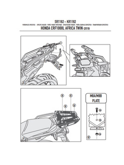 Stelaż pod kufer centralny Monokey, Monolock GIVI Honda CRF 1000 L Africa Twin (18-19) [bez płyty montażowej]