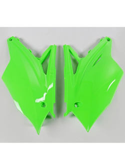 Osłony boczne tylne UFO do Kawasaki KXF 450 (16-18), KXF 250 (17-20) zielone-fluo